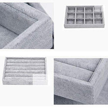 Haucy Scatola portaoggetti per gioielli, con 12 piccole griglie, 20 x 15 x 3 cm