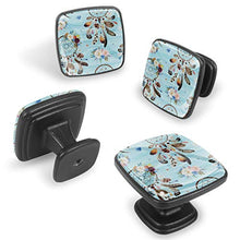 Fiori ornamentali tribali nativi americani Pomelli per Porta Set di 4 Pomelli per Mobili Manopole per Cassetti Cucina Armadio Vetro