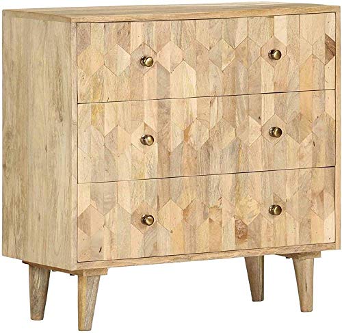 YUDIAN Cassettiera Mobiletto Portaoggetti con Cassetti Comodino per Soggiorno Camera 65x40x95cm in Massello di Mango