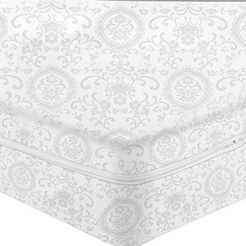 Fodera Coprimaterasso in Cotone Damasco con Cerniera - Dimensioni Varie S514 Matrimoniale