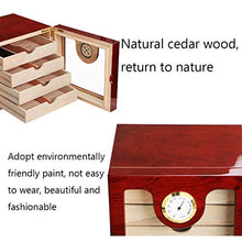 50 Sigari Raffreddamento Humidor Cedar Cigar Idratante Cabinet Quattro Piani Dello Spazio Casa Sigaro Idratante Igrometro Esterno Piano Di Vernice ( Color : Red , Size : 24*22*24cm )