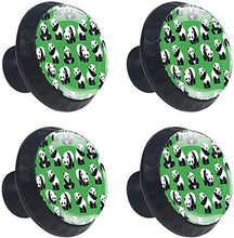 Panda cinese verde Pomelli per Porta Set di 4 Pomelli per Mobili Manopole per Cassetti Cucina Armadio Vetro