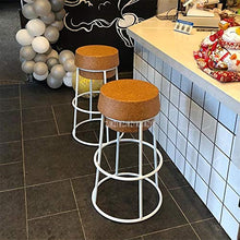Simple Modern Multifunctional soddisfa diverse esi Sedia da caffè moderna semplice nordica for il tempo libero in legno di quercia con sgabello da bar (telaio nero 45 cm) seat Seduta in legno morbido