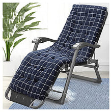 Olz Sedia reclinabile per Esterni Zero Gravity con Cuscino in Cotone a Quadri Blu Scuro e bracciolo massaggiante, Sedia Sdraio Regolabile Extra Larga per Patio, Giardino, Piscina, Spiaggia, 400 kg