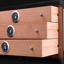 Umidificatore per Sigari Armadio per Sigari in Legno di Cedro Dolce Vernice per Pianoforte Armadio Idratante A Tre Strati Grande capacità può Contenere 120 Sigari