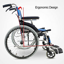 Sedia A Rotelle, Sedia da Viaggio Portatile per Sedia A Rotelle con Struttura in Lega di Alluminio Pieghevole da Trasporto Leggera Adatta per Persone Anziane con Disabilità A