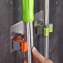 ZXCASDF Punzonatura Gratuita Antiscivolo Scopa Scopa Gancio Bagno Balcone Scopa Mop Parete Comodo Accesso Manico di Scopa Clip di Stoccaggio Gancio Forte