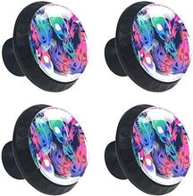 Piume Di Uccelli Colorate Pomelli per Porta Set di 4 Pomelli per Mobili Manopole per Cassetti Cucina Armadio Vetro