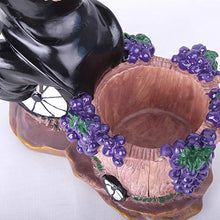 BENGKUI Scultura,Uomini Antichi in Bicicletta Cesto D'uva Portabottiglie Portabottiglie da Uomo Decorazione Domestica Figurine in Resina Decorazione per Mensola Regalo di Compleanno, Nero