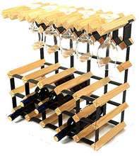 Classico 3 Tier bottiglia di vino di legno autoportanti Barrel 15 bottiglie Hanging 10 bicchieri di vino Wine Rack supporto metallico in acciaio legno Cabinet Bottle Holder Organizer controsoffitto fo