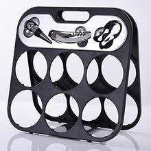 BAKAJI Portabottiglie Cantinetta Porta Vino per 6 Bottiglie con Accessori Somelier Luxury, Porta Bottiglie Pieghevole Salvaspazio con Manico