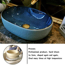 HEIFEN Lavabo in Ceramica sopra Il Bacino del contatore Bacino Ovale Classico di Arte Lavandino del Bagno Lavandino del Bagno Formato 48cm * 35 * 15cm A