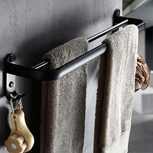 Portasciugamani da bagno nero doppio da 50 cm Porta asciugamani a parete nero con portasciugamani in alluminio