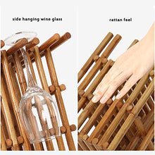 YQJ - Portabottiglie da tavolo con 3 bicchieri, realizzato a mano, completamente assemblato per bar, cucina, soggiorno, ripostiglio, 1 slot