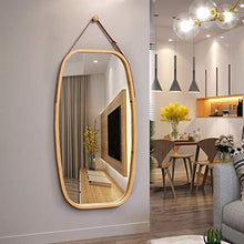 XQAQX Specchio da Trucco Specchio Ingranditore Europea a Parete Bathroom Specchio, Specchio Vestirsi, Mobili Moda Bagno Decorazione Specchio da Toilette, bambù Telaio (74 * 43cm)