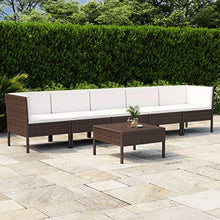 FAMIROSA Set Divani da Giardino 6 pz con Cuscini in Polyrattan Marrone-6783