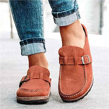 AFANG Donna Scamosciata Slip on Sandali, Piatto Punta Tonda Pantofole Passeggio Senza Schienale Scarpe Casual Comodi Sandali Tinta Unita Moda Pantofole,A,43