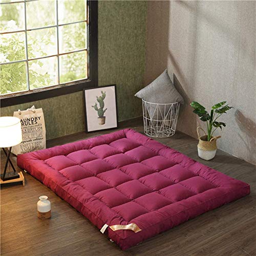 Z&HA Spesso Tatami coprimaterasso, Traspirante Giapponese Piano Materasso futon Pad, Pieghevole Tatami Tappetino Trapuntato Morbido Pelo Materasso,A,120x200cm
