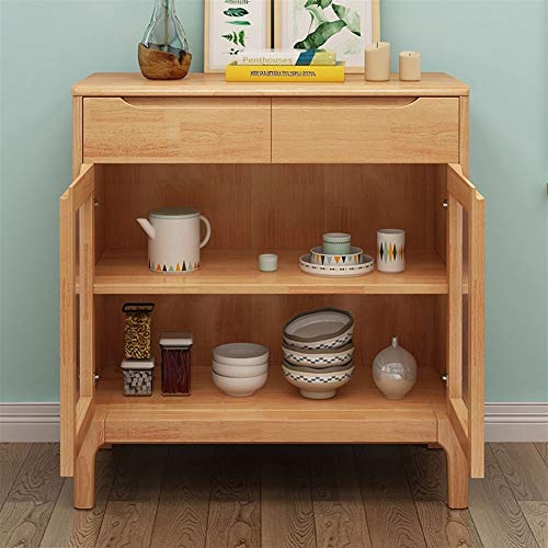 XINMUHE-Z Armadietti Cinesi Moderni Semplici - Armadietto Laterale da Pranzo, Materiale in Legno Massello, con 2 Cassetti, Lussuosi Ed Eleganti Mobili Contenitori