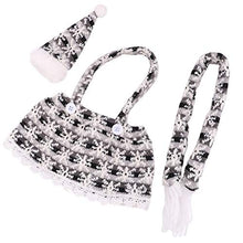 OSALADI 3Pcs Copri Bottiglia di Vino di Natale in Maglia Borse a Fiocco di Neve Cappelli Sciarpe Bottiglia di Vino Decorazioni per Abiti per Feste Compleanno Festa Carnevale Nero