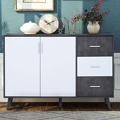 WYLZLIY-Home Sideboard Cassettiera Armadietto Armadio della Credenza con 3 Cassetti 2 Porte, Armadio di Stoccaggio in Legno per Soggiorno E Corridoio