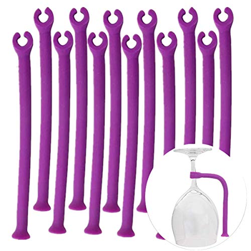 Mengegr 12 Pezzi Supporti Reggi Bicchieri da Vino Silicone per Cestelli della Lavastoviglie Mantenere i Calici di Vino al Sicuro Porta Bottiglie