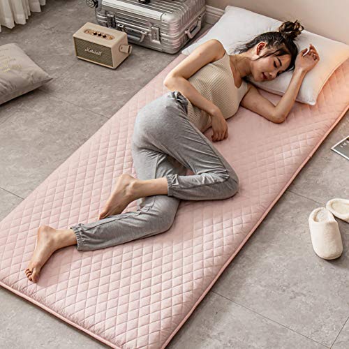 JR%L Non-Slip Trapuntato Materassino, Tinta Unita Giapponese da Terra Futon 100% Cotone Rotolo di Letto Coprimaterasso di Tatami Dormire Mat-b 90x190cm
