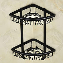 SWNN bathroom shelves Bagno d'angolo mensole a doppio strato con montaggio a parete Vintage industriale d'angolo Rack antico dell'organizzatore di immagazzinaggio con intagli retrò parete di stile Mou