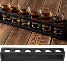 Black Wooden Wood Wood Glass Scack Supporti Supporto per Home Bar Restaurant Restaurant Uso Nero Dritto 6 Buche