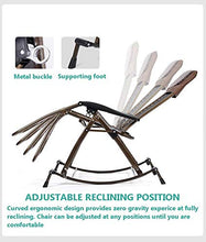 Sywlwxkq Sedia a Dondolo Pieghevole da Esterno con Lettino a Dondolo Regolabile con Cuscino per Giardino, Patio, Supporto per Ponte 200 kg