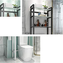 Rack di stoccaggio da bagno Over-the-rack di stoccaggio servizi igienici bagno di livello 3 Mensola vetro temperato Bagno bagagli Per le piccole armadietto di immagazzinaggio unità di spazio di archiv