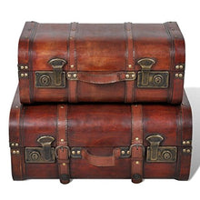 XINGLIEU Baule portaoggetti Marrone,2 unità, Baule portaoggetti in Legno, Tavolo supplementare, Grande: 45 x 31 x 20 cm