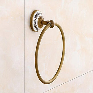 MBYW moderno portasciugamani bagno portasciugamani Hardware ciondolo europeo di alta qualità rame ceramica portasciugamani ano/portasciugamani anello appeso (21 x 18,5 x 7 cm)