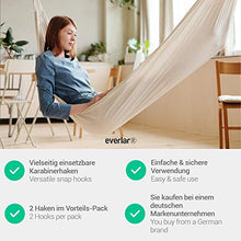 everlar® moschettone doppio pacco I 8mm M, 200kg I Attacco sicuro e facile di sedie appese, amache, altalene, sacchi da box, tende da sole, altalene d'amore, etc.