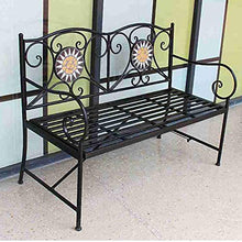 GaoF Panchina da Giardino per terrazza Panchina per Il Tempo Libero da Esterno, panchina da Giardino in ghisa Resistente alle intemperie e antiruggine, panchina Decorativa a 2 posti con Schienale e