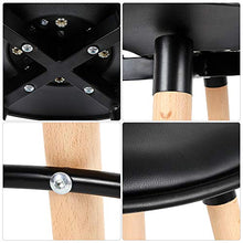 POPSPARK Set di 2 sgabelli da Bar, Gambe in Legno di faggio, Sedia da Bar Multicolore per Colazione in Cucina (Nero)