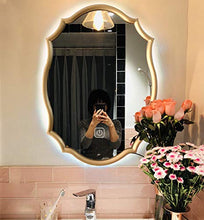 CJHOME Specchio da Bagno Illuminato, Specchio da Bagno Illuminato, Specchio da Bagno con Touch LED, Grande Specchio Ovale con Cornice in Metallo, Specchio Rotondo a Figura Intera,Without LED,50 * 70