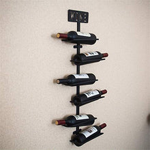 MTBH PMTBHPortabottiglie in Ferro da Parete in Metallo, 6 portabottiglie portabottiglie Stile retrò Bar Creativo Appeso a Parete portabottiglie Nero 80X25x10cm