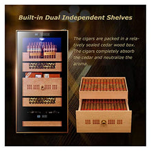 EVEN Humidor per sigari, raffreddato ad Aria a 360 °, antigelo, Dispositivo di Raffreddamento Digitale con Ripiani in Cedro Spagnolo, a Basso Rumore