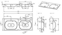 Kiamami Valentina Mobile Bagno SOSPESO 120 CM con Ante E Doppio LAVABO Specchio LED | Boston