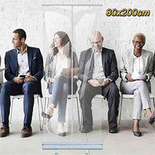 WAWB Schermo divisorio per Protezione da starnuto, Banner Roll up Trasparente, Lega di Alluminio, ristoranti, Parrucchieri, palestre 80 * 200 cm