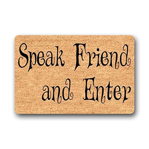 Wdskbg Custom zerbino Speak Friend And Enter Non Slip zerbino Welcome Floor Entrance Door Mat Inside Outside 23.6x15.7