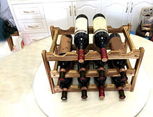 DJSMjbj Legno Solido Vino Rack Decorazione Della Casa Vino In Legno Rack Bottiglia Rack 12 Bamboo Rack Ristorante Display Rack Storage