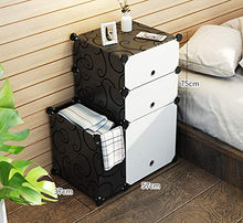 OCCP Armadio da Camera da Letto Fai-da-Te Armadio Multifunzione Scatola di plastica Decorazione Domestica e Deposito per Bambini (Bianco e Nero)