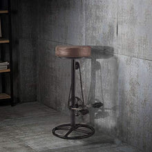 HNWTKJ Sgabello da Bar, Sedute Rotonde, Sgabello Alto, Stile Industriale, Struttura Metallica, Piedini Regolabili, Stabile, Montaggio Facile, Marrone Vintage, Cucina/Bar/Ristorante