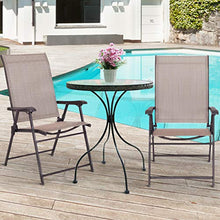 COSTWAY Set di 2 Sedie Pieghevoli da Giardino, Sedie da Esterno Ergonomiche, per Cortile Piscina e Giardino, Marrone