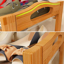XWZH Cabinet Scarpe da Polvere Scarpe Piatte a 5 Strati Rack Comcise Rettangolo 5 Tiers Bamboo Scarpetta Scarpe Scaffali in Legno Colore di Legno Scarpe da Scarpe di Alta qualità Organizer