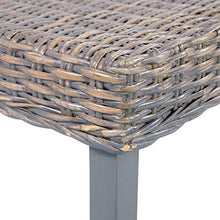 Lechnical Pratica Panca da Interni, Panca in Legno massello di Mango Rattan 110 x 35 x 45 cm (Larghezza x profondità x Altezza) -Grigio
