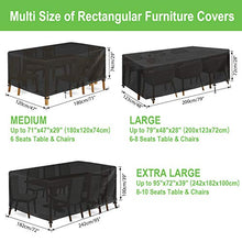 YuYo Copertura Tavolo Esterno Rettangolare, Copertura Mobili Giardino Impermeabile, Copertura per Mobili Esterno Rettangolari Copertura per Tavolo da Pranzo Esterno per 6-8 Posti, 180x120x74cm, Nero
