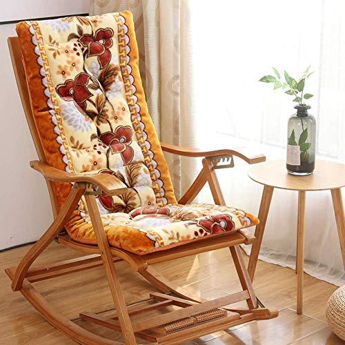 LTPY Cuscino Universale per Sedia a Dondolo, Addensato Pieghevole Monopezzo per Sedia in Vimini, Antiscivolo Staccabile Lavabile e Girevole per Sedia a Dondolo Mat-k 48x120cm (19x47 Pollici)